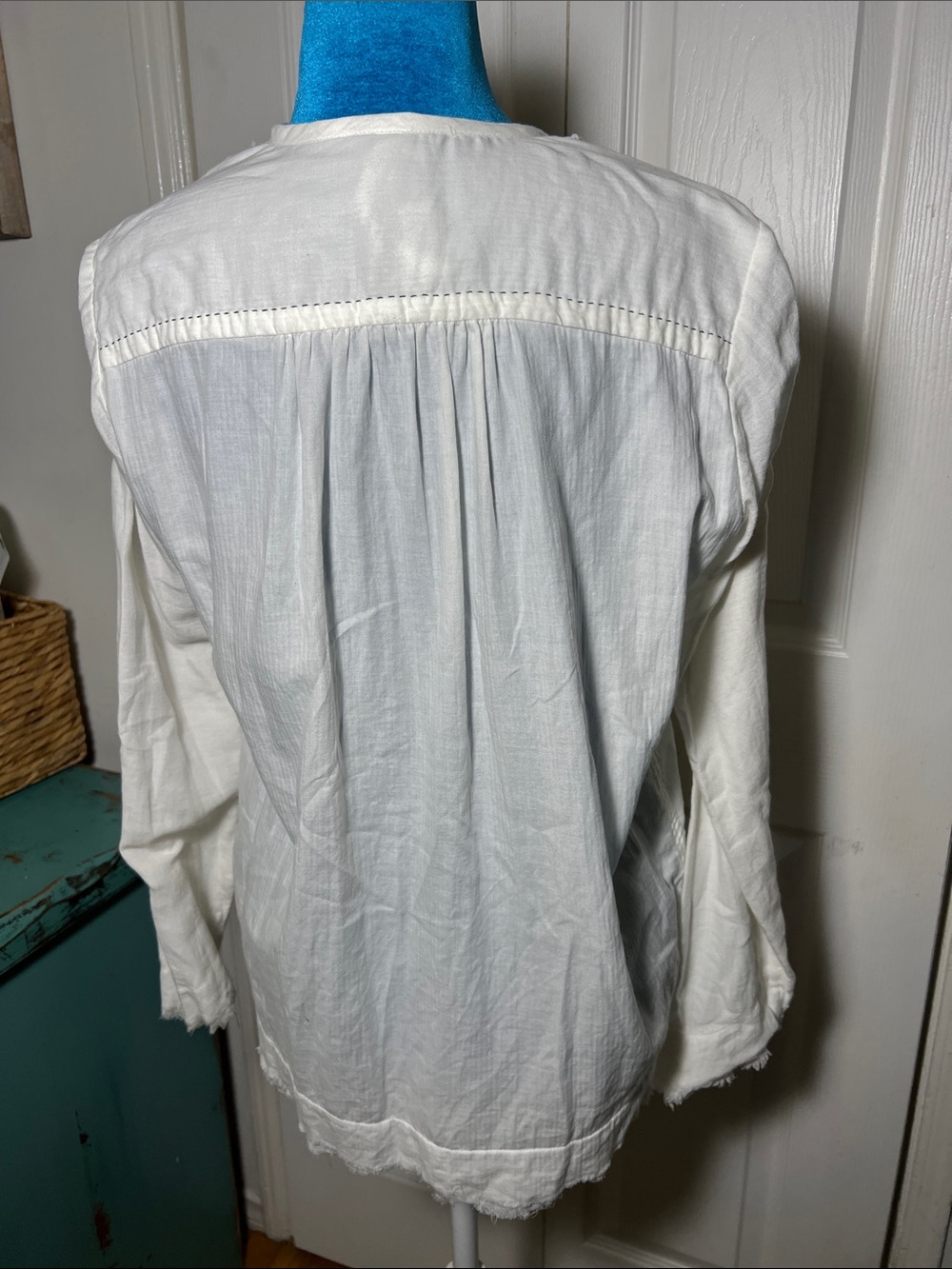 Pas De Calais Natural Works Project Cotton White Button Down Blouse Women’s 34 S - Picture 4 of 8